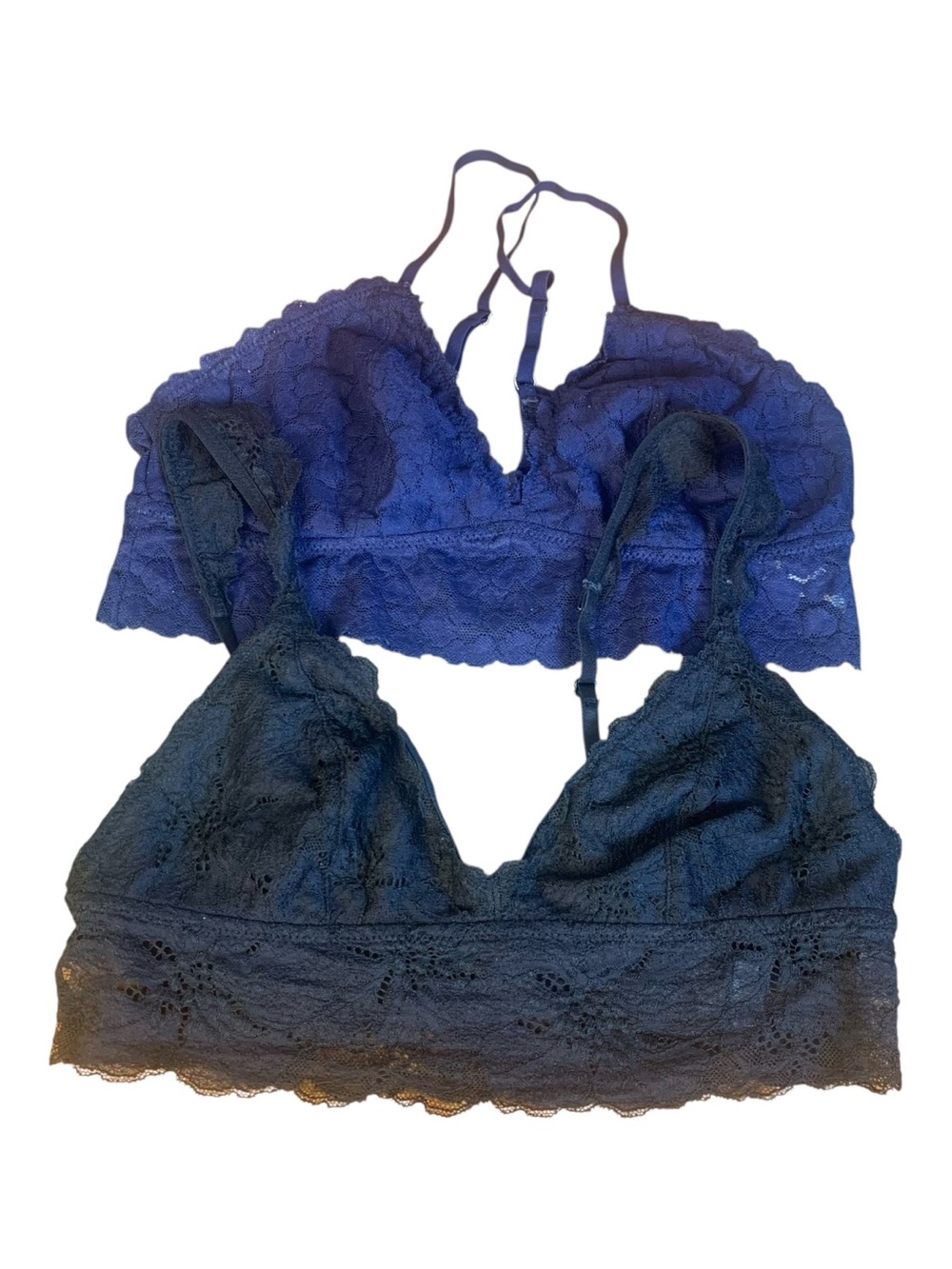 Aerie 2‎ Lace Black and Navy Bralettes Lace Lingerie Coquette Girly Medium